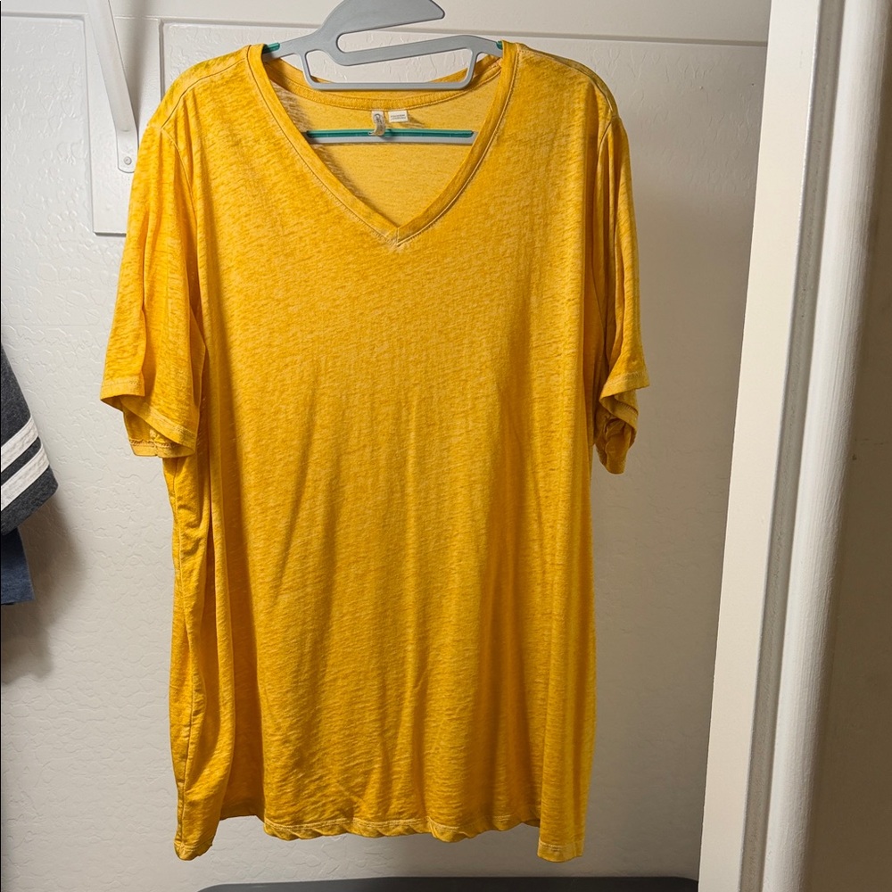 Cato Women's Bright Yellow V-Neck Tee